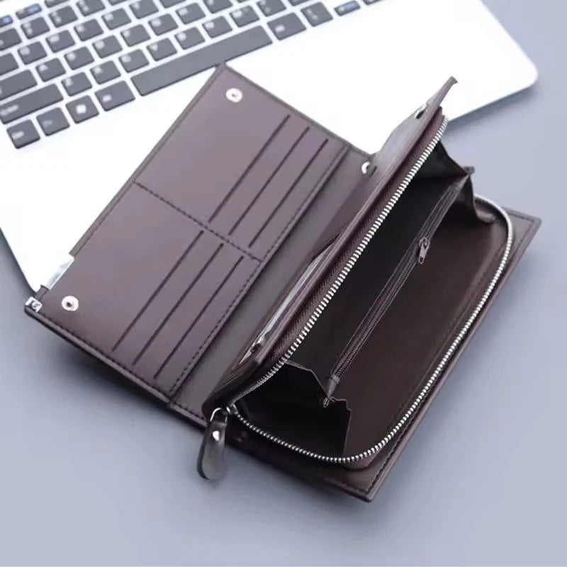 BALEBAILY Long Zipper & Snap Closure Leather Clutch Wallet