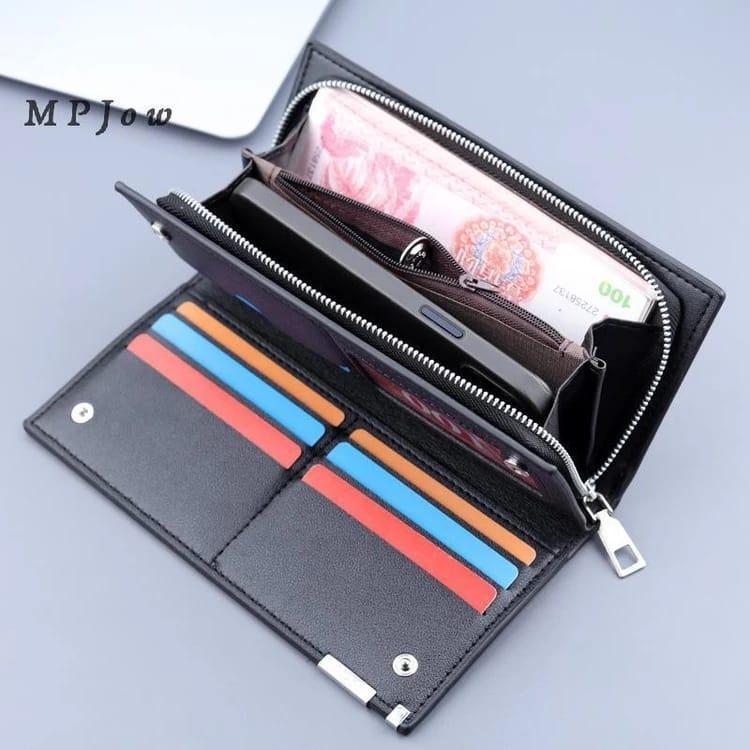 BALEBAILY Long Zipper & Snap Closure Leather Clutch Wallet