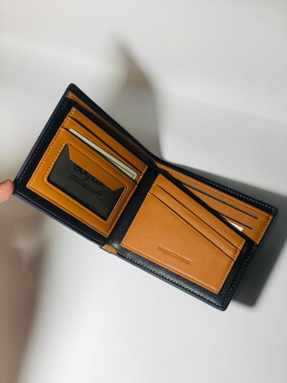 BOGESI Men's Textured Leather Bifold Wallet
