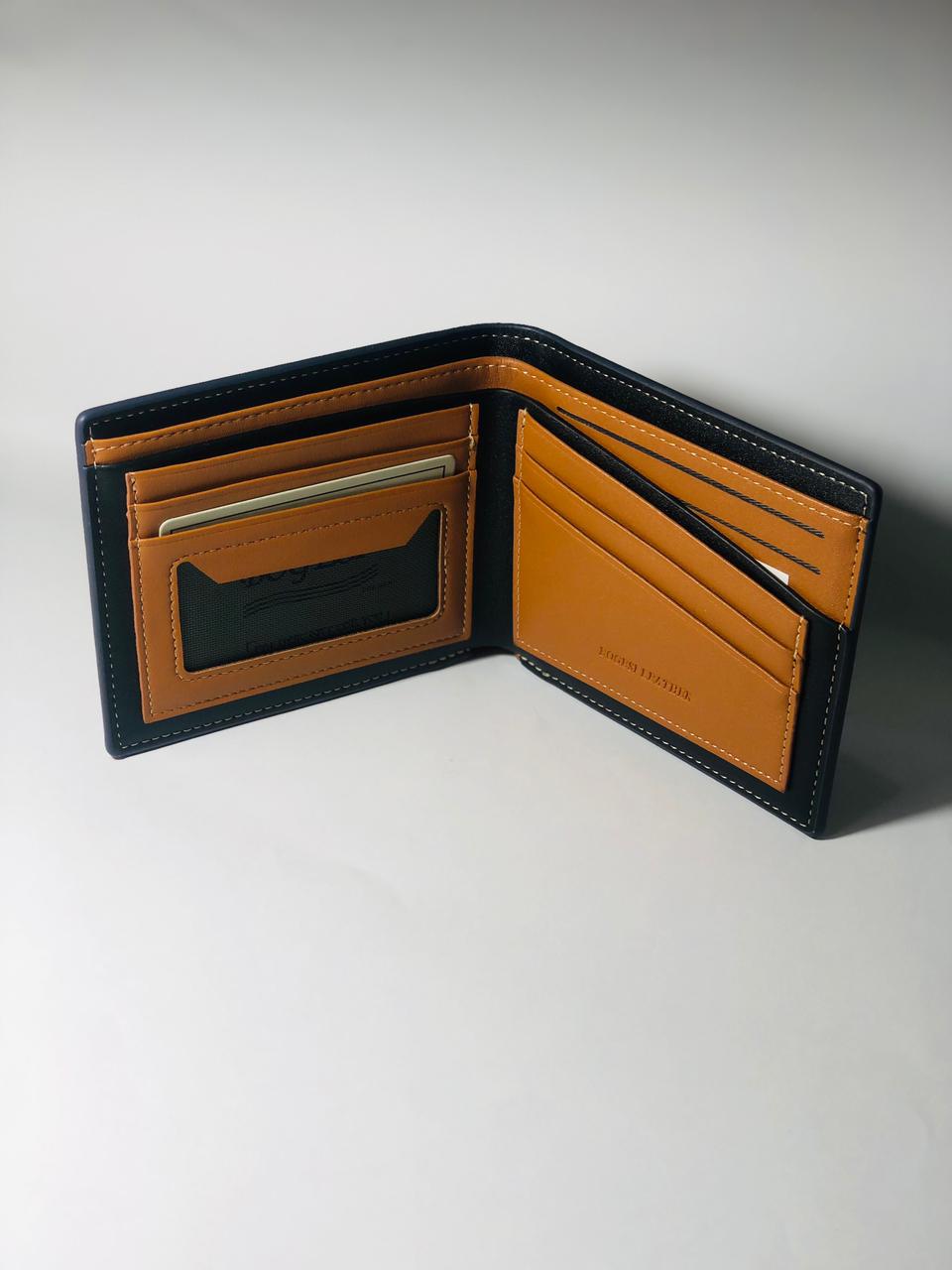 BOGESI Men's Textured Leather Bifold Wallet