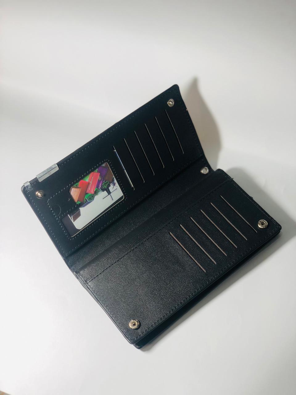 BALEBAILY Long Zipper & Snap Closure Leather Clutch Wallet