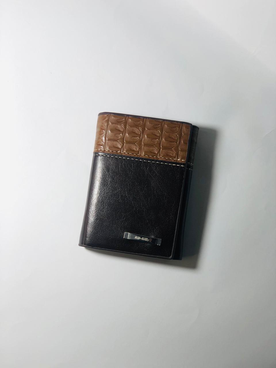 BALEBAILY Croc-Textured Men's Tri-Fold Leather Wallet