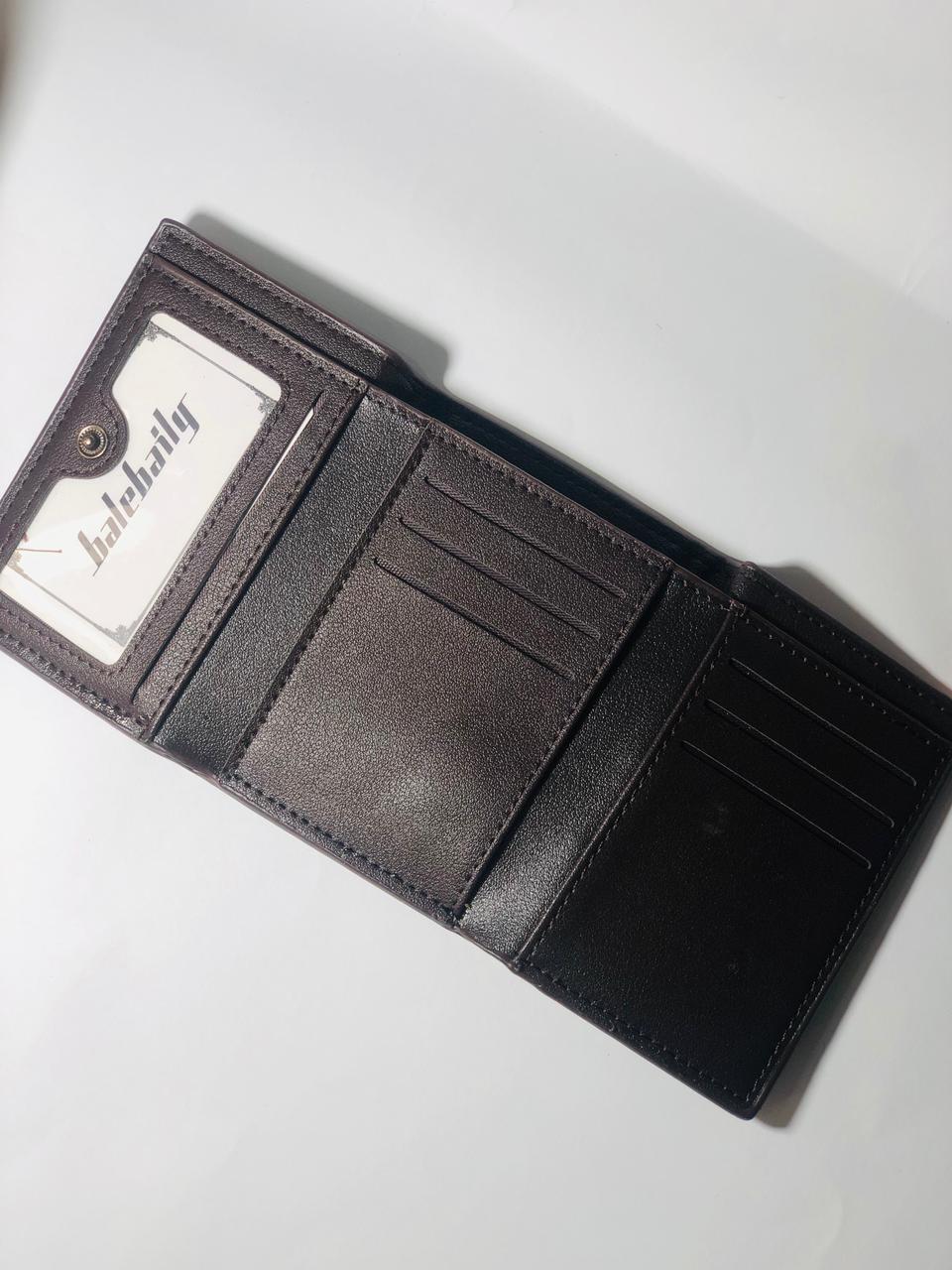 BALEBAILY Croc-Textured Men's Tri-Fold Leather Wallet