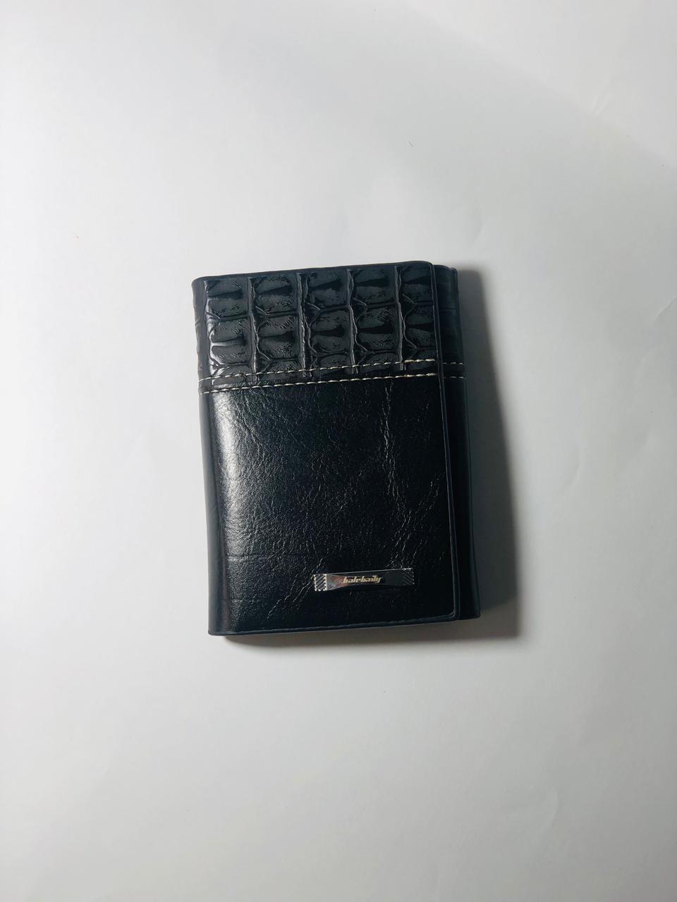 BALEBAILY Croc-Textured Men's Tri-Fold Leather Wallet